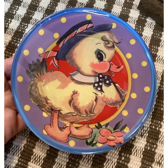 Katherine's Collection Hand Painted Duckling Plates Colorful & Fun Set Of 3 - Picture 8 of 14